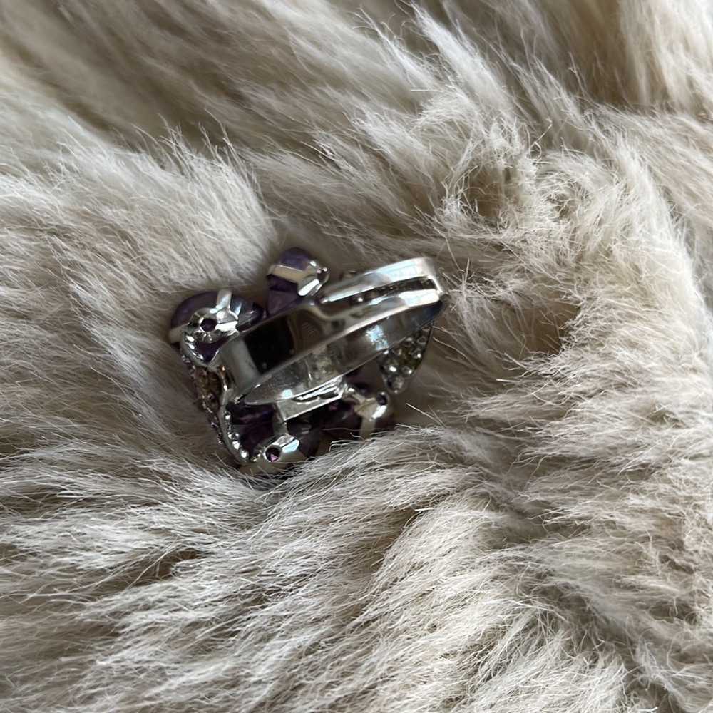 Lavender Gem Butterfly Adjustable Ring - Picture 8 of 8